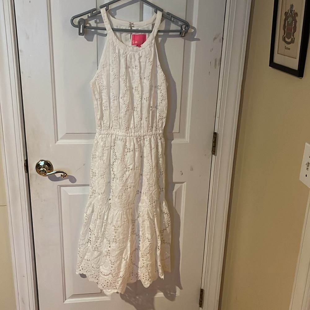 Lilly Pulitzer Alda Midi White Eyelet Dress  women’s Small - Picture 5 of 9